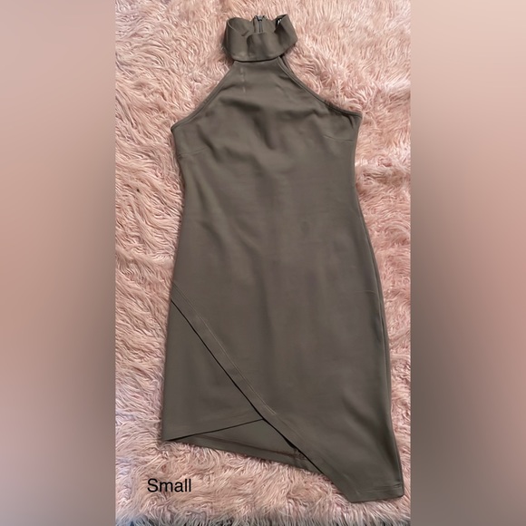 Halter Neck Ribbed Knit Dress